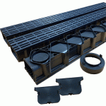 Dek-Drain-A15-Channel-Drainage-Garage-Pack-with-Plastic-Grates